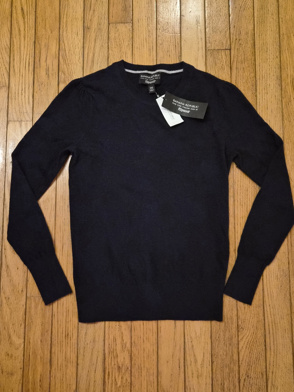 ​NWT Banana Republic Navy Blue Italian Filpucci Yarn Crewneck Sweater XXS